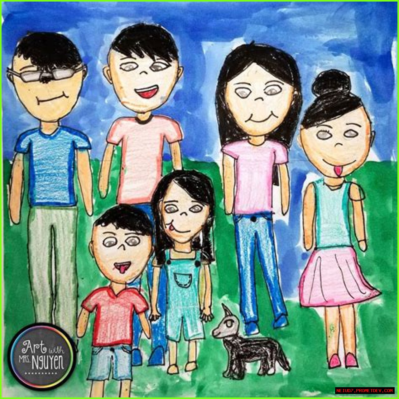 A Family Portrait Of Their Kids